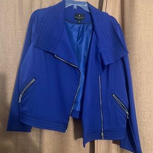 Royal blue crop Moto jacket